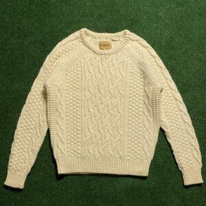Levi’s Women’s Made & Crafted Fisherman’s Knit Sweater 1 (Small) Cream-White